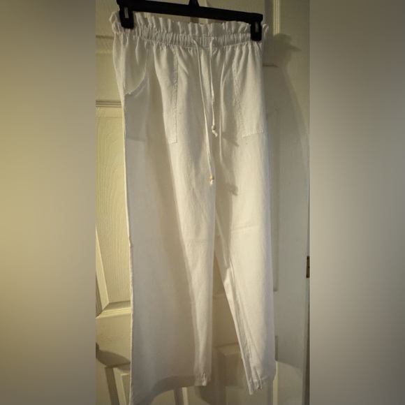 NEW NEVER WORN! White Drawstring Pants - Picture 2 of 5